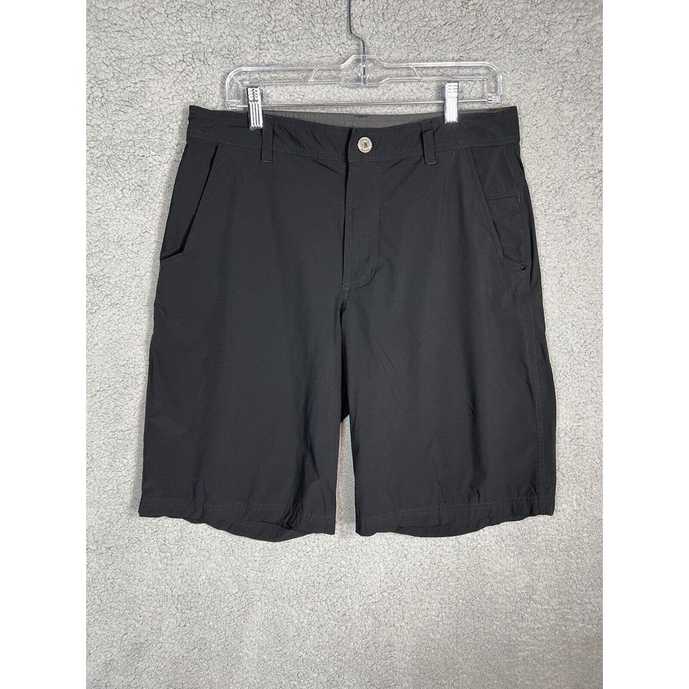 Lululemon Shorts Men 34 Black Chino Relaxed Stretch Flat Front Lightweight
